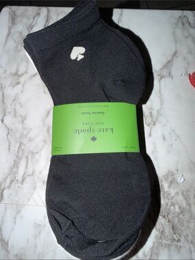 kate spade Black & White Ankle Socks with Heart Motif